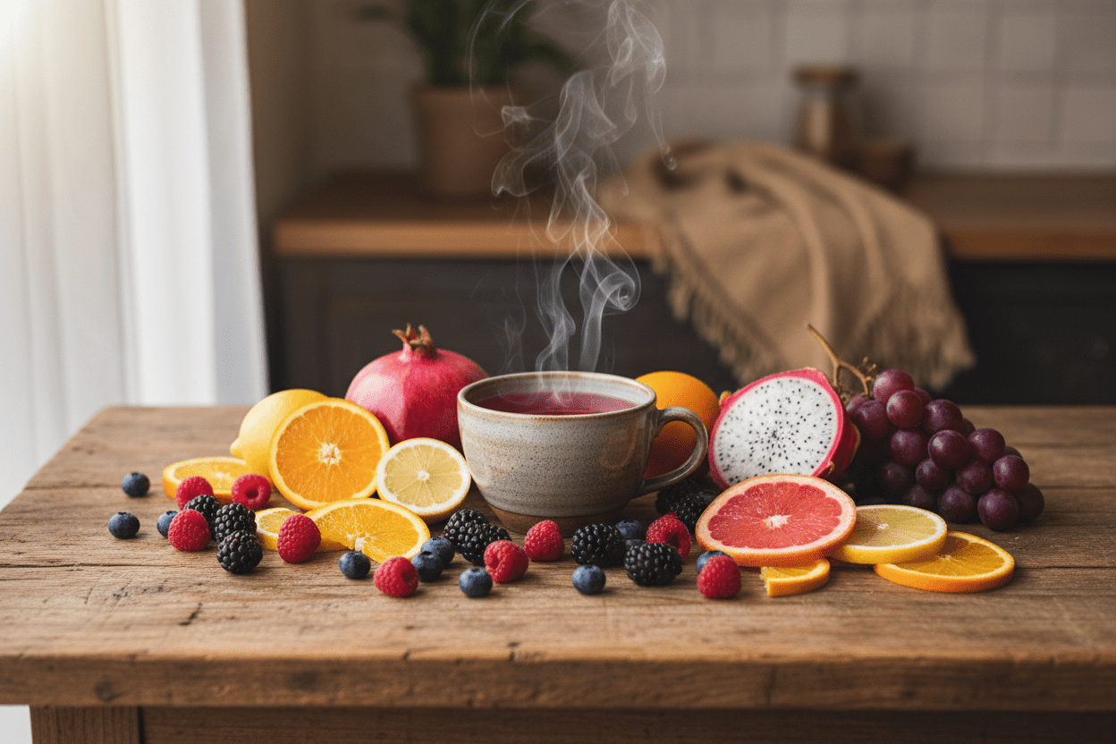 Früchtetee ohne Bauchweh – säurearme Mischungen für empfindliche Mägen - Nibelungentee